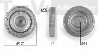 TREVI AUTOMOTIVE pc1016 -  Ременный шкив, коленчатый вал